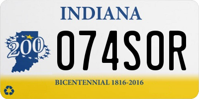 IN license plate 074SOR