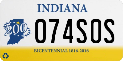 IN license plate 074SOS