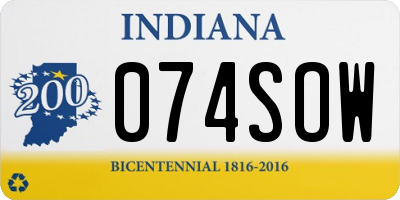 IN license plate 074SOW