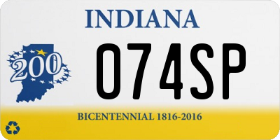 IN license plate 074SP