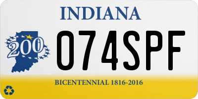 IN license plate 074SPF