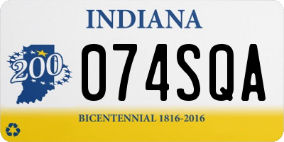 IN license plate 074SQA