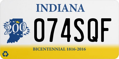 IN license plate 074SQF