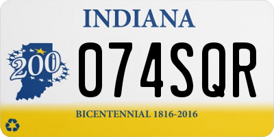 IN license plate 074SQR
