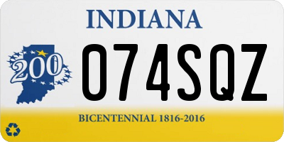 IN license plate 074SQZ