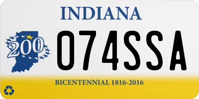 IN license plate 074SSA