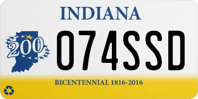IN license plate 074SSD