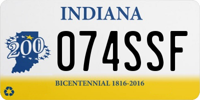 IN license plate 074SSF
