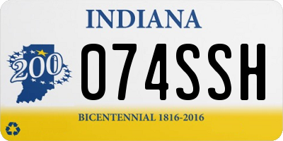 IN license plate 074SSH