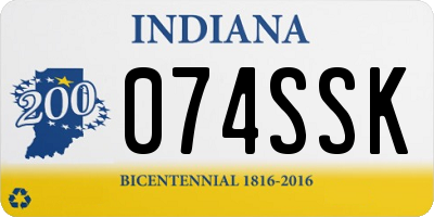 IN license plate 074SSK