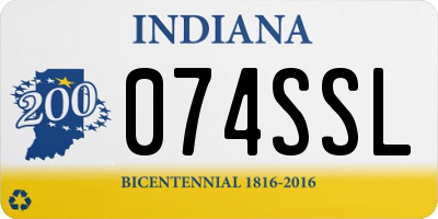 IN license plate 074SSL