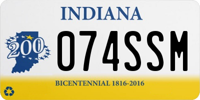 IN license plate 074SSM