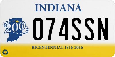 IN license plate 074SSN