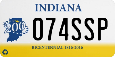 IN license plate 074SSP