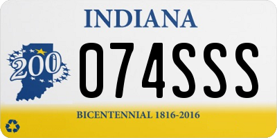 IN license plate 074SSS