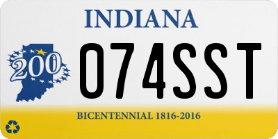 IN license plate 074SST