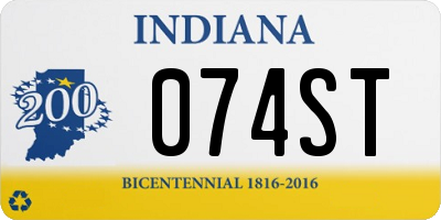 IN license plate 074ST