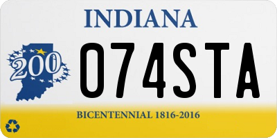 IN license plate 074STA
