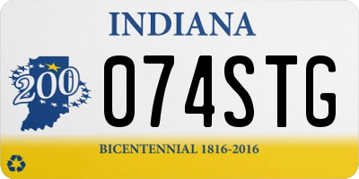 IN license plate 074STG