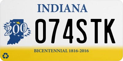 IN license plate 074STK