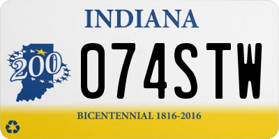 IN license plate 074STW