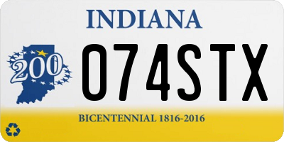 IN license plate 074STX