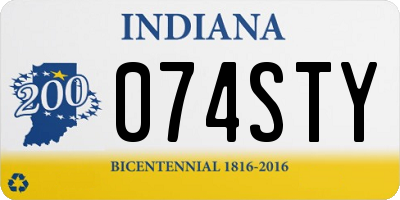 IN license plate 074STY