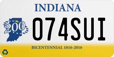 IN license plate 074SUI