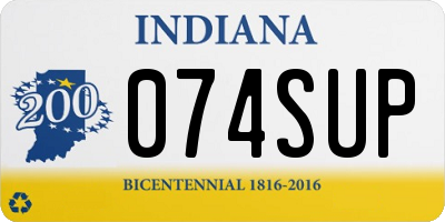 IN license plate 074SUP