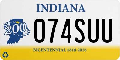 IN license plate 074SUU