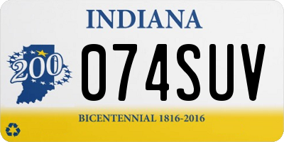 IN license plate 074SUV