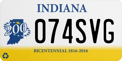 IN license plate 074SVG