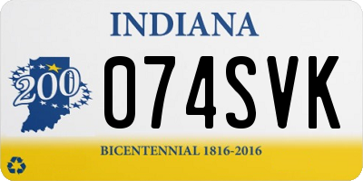 IN license plate 074SVK