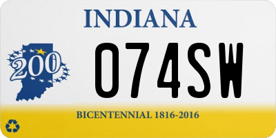 IN license plate 074SW