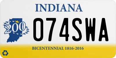 IN license plate 074SWA