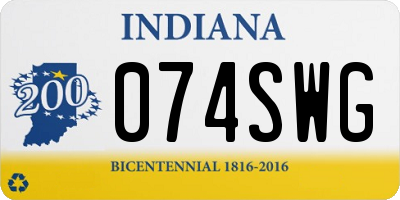 IN license plate 074SWG