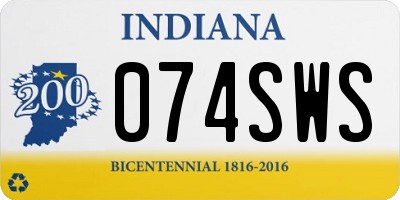 IN license plate 074SWS