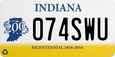 IN license plate 074SWU