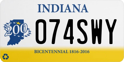 IN license plate 074SWY
