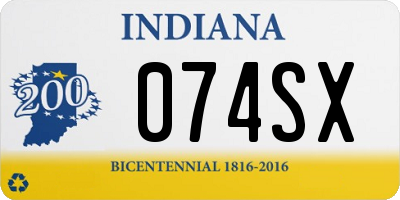 IN license plate 074SX