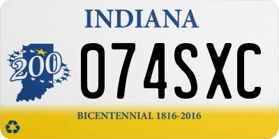 IN license plate 074SXC