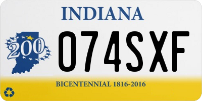 IN license plate 074SXF