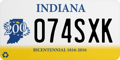 IN license plate 074SXK
