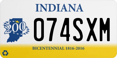IN license plate 074SXM