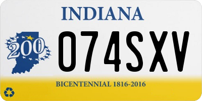 IN license plate 074SXV