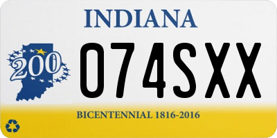 IN license plate 074SXX