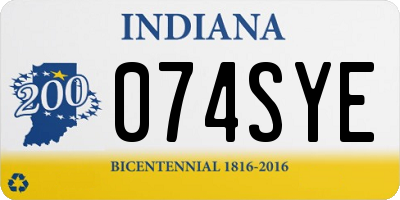 IN license plate 074SYE