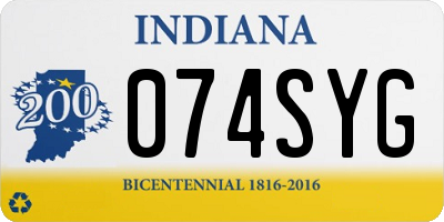 IN license plate 074SYG