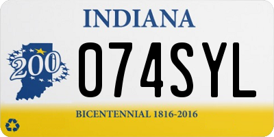 IN license plate 074SYL
