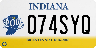 IN license plate 074SYQ